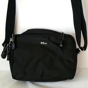 Derek Alexander Black Nylon Crossbody Travel Bag